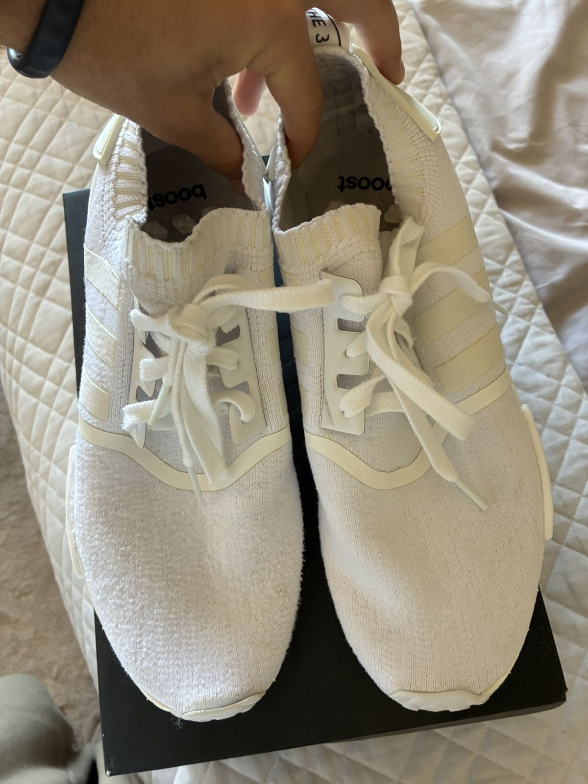 Adidas NMD R1 Triple White Size US 10.5 / EU 43-44 - 7 Thumbnail