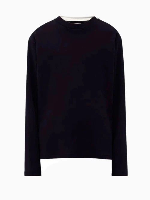 Bottega Veneta o1bcso1str0226 Fluid Jersey T-Shirt in Navy Size US M / EU 48-50 / 2 - 1 Thumbnail