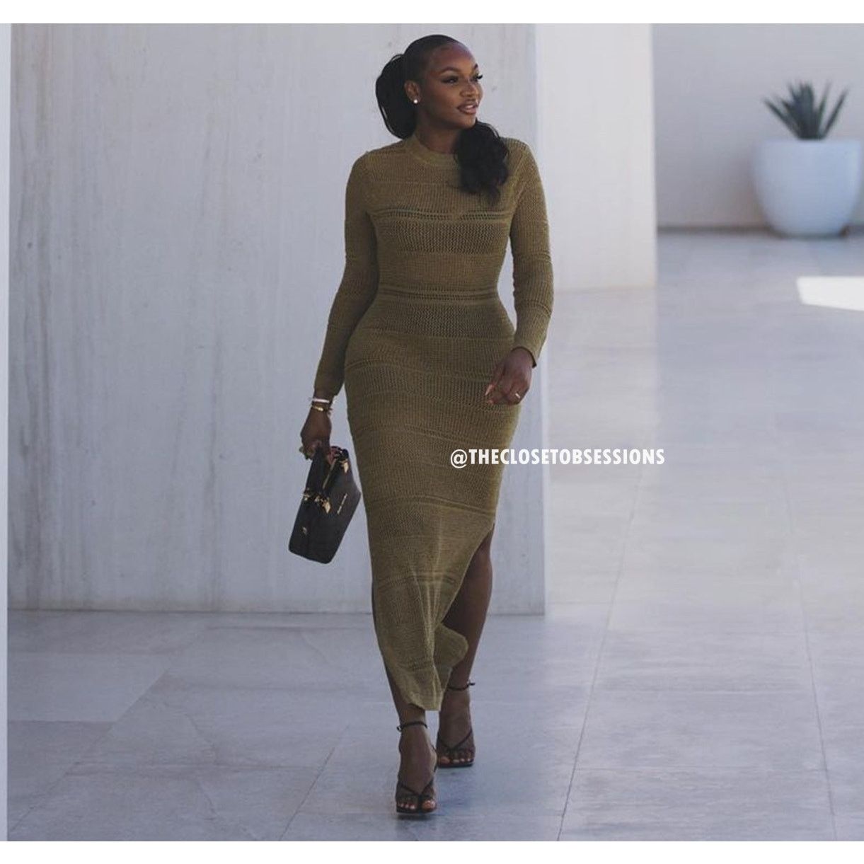 Mango MANGO Long Knit Openwork Maxi Dress NWT — Brown Size M / US 6-8 / IT 42-44 - 10 Thumbnail