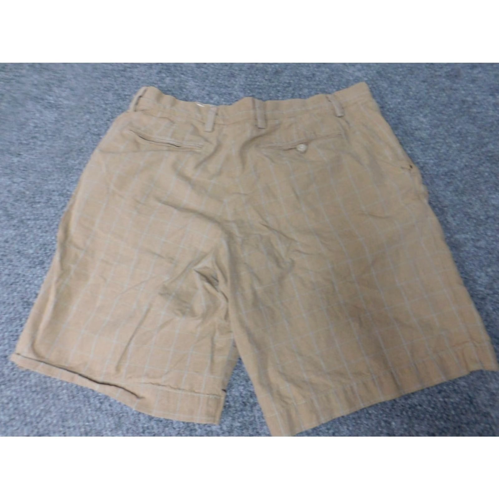 Banana Republic Banana Republic Mens Shorts 32 Beige Plaid Chino Flat Front Knit Cotton Regular Waist 32 Casual Mens Size US 32 / EU 48 - 7 Thumbnail