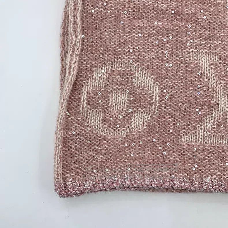 Louis Vuitton Louis Vuitton Pink logo presbyopic intarsia sequined mohai Size ONE SIZE - 4 Thumbnail