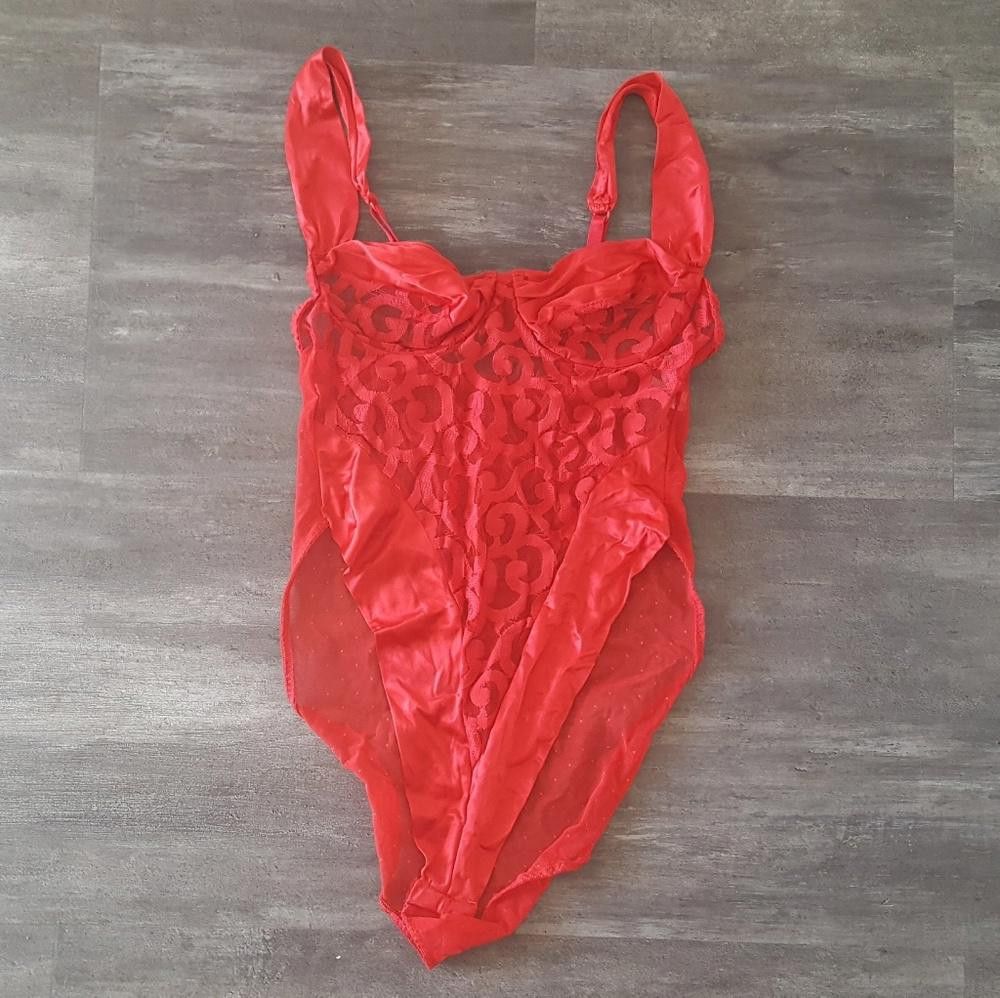 Designer Red Classic Cabernet Bodysuit Lingerie Size ONE SIZE - 1 Thumbnail