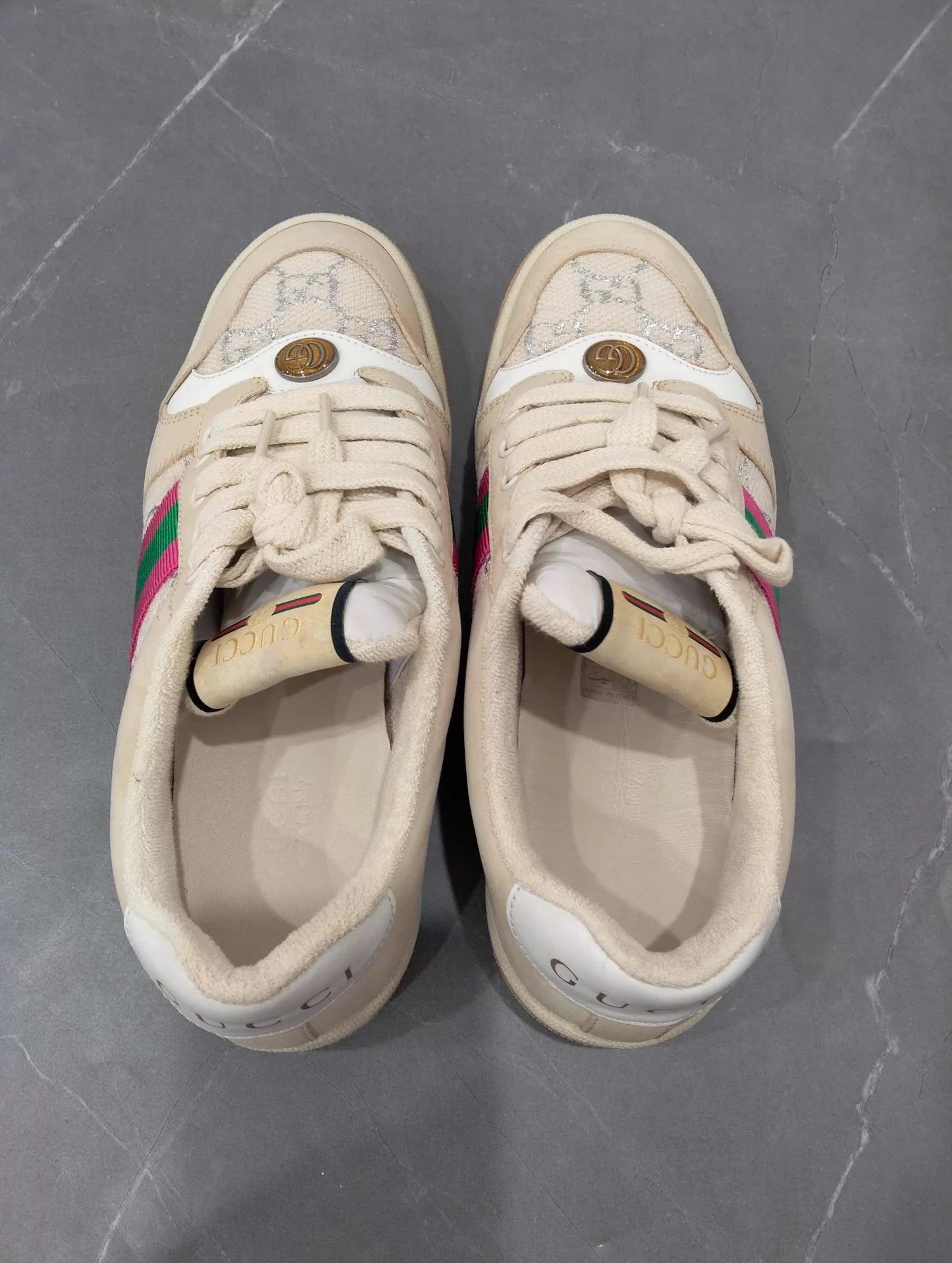 Gucci GUCCI Beige Distressed Sneakers 37 Size US 7 / IT 37 - 7 Thumbnail