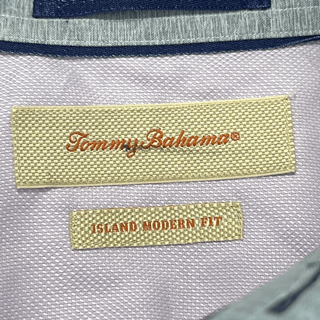Tommy Bahama Tommy Bahama Dress Shirt L Large Pink Long Sleeve Island Modern Fit Button-Up Men Blue Cream Color Size 42R - 6 Thumbnail
