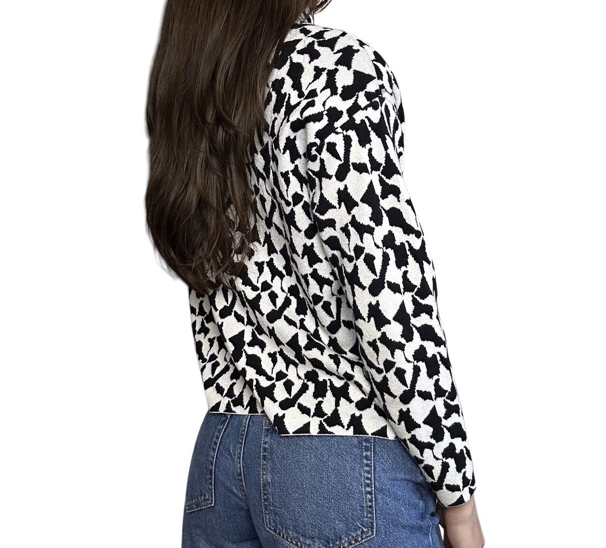 Vintage Black and White Abstract Sweater Size S / US 4 / IT 40 - 2 Thumbnail