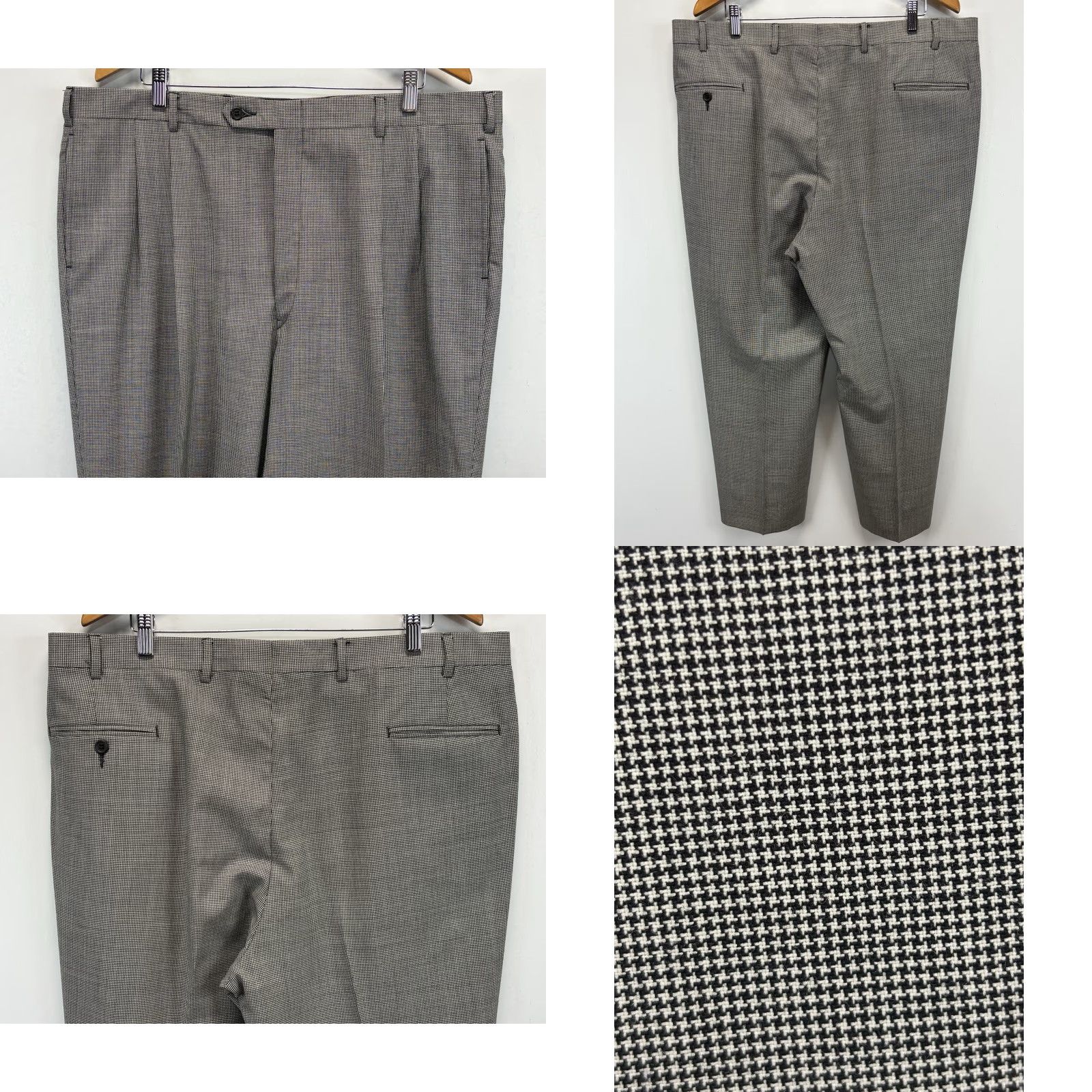 Jos. A. Bank VINTAGE Jos A Bank 2 Pc Suit Men’s 46R Jacket 40x27 Pants Black White Mini Houndstooth Mens Suit Jacket Set Regular Wool 2 Piece Size 46R - 9 Thumbnail