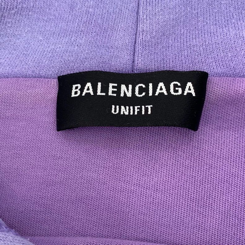 Balenciaga Balenciaga Cotton hooded long-sleeve sweatshirt with purpl Size US S / EU 44-46 / 1 - 5 Thumbnail