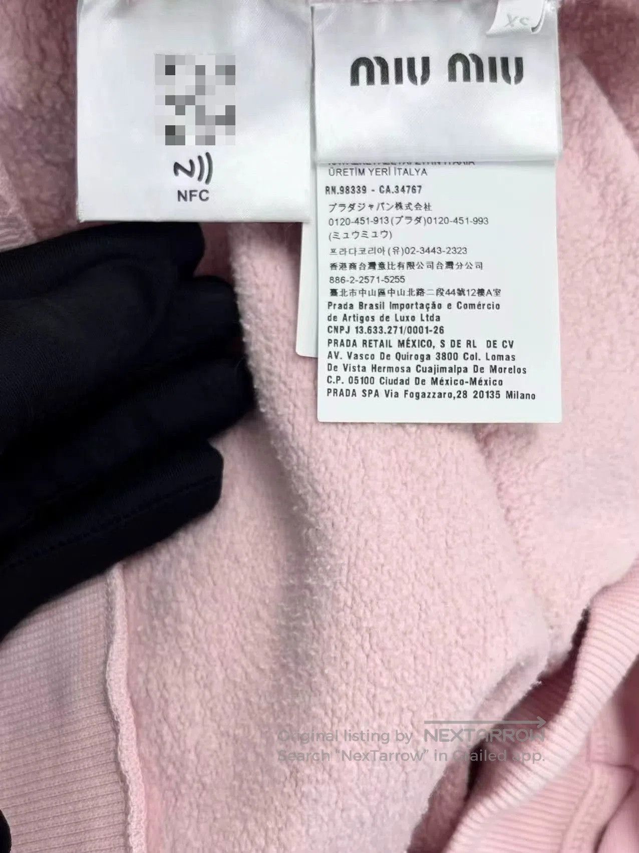 Miu Miu Miu Miu Pink Beaded Logo Sweatshirt. Size XS / US 0-2 / IT 36-38 - 5 Thumbnail