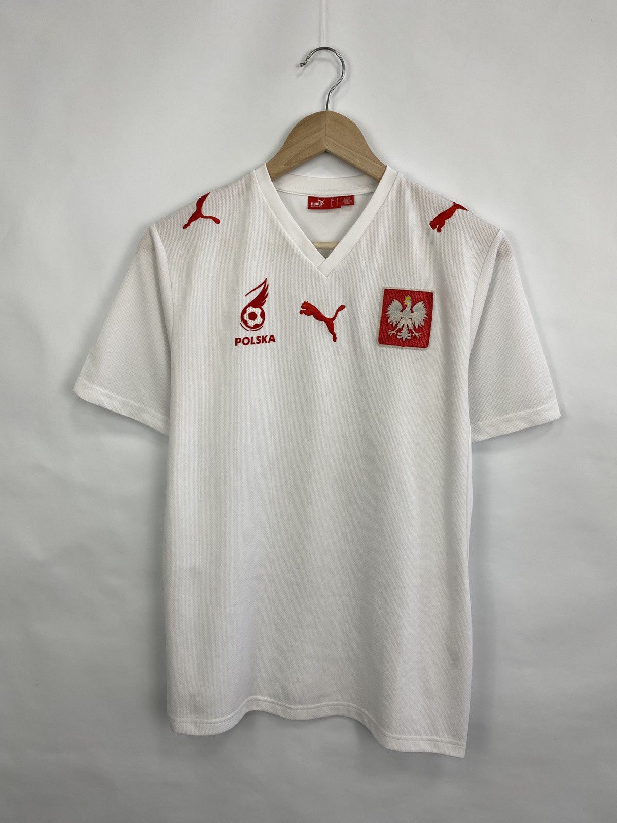 Puma 🇵🇱 Vintage 2008 Puma Polska Poland Soccer Jersey T-Shirt Rare Size US S / EU 44-46 / 1 - 3 Thumbnail