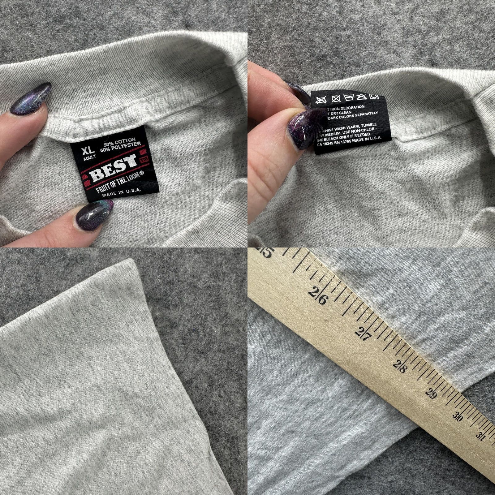 Fruit Of The Loom VINTAGE Mt Pleasant Softball Shirt Mens XL Gray Fruit of the Loom Graphic 90s Tee Size US XL / EU 56 / 4 - 8 Thumbnail