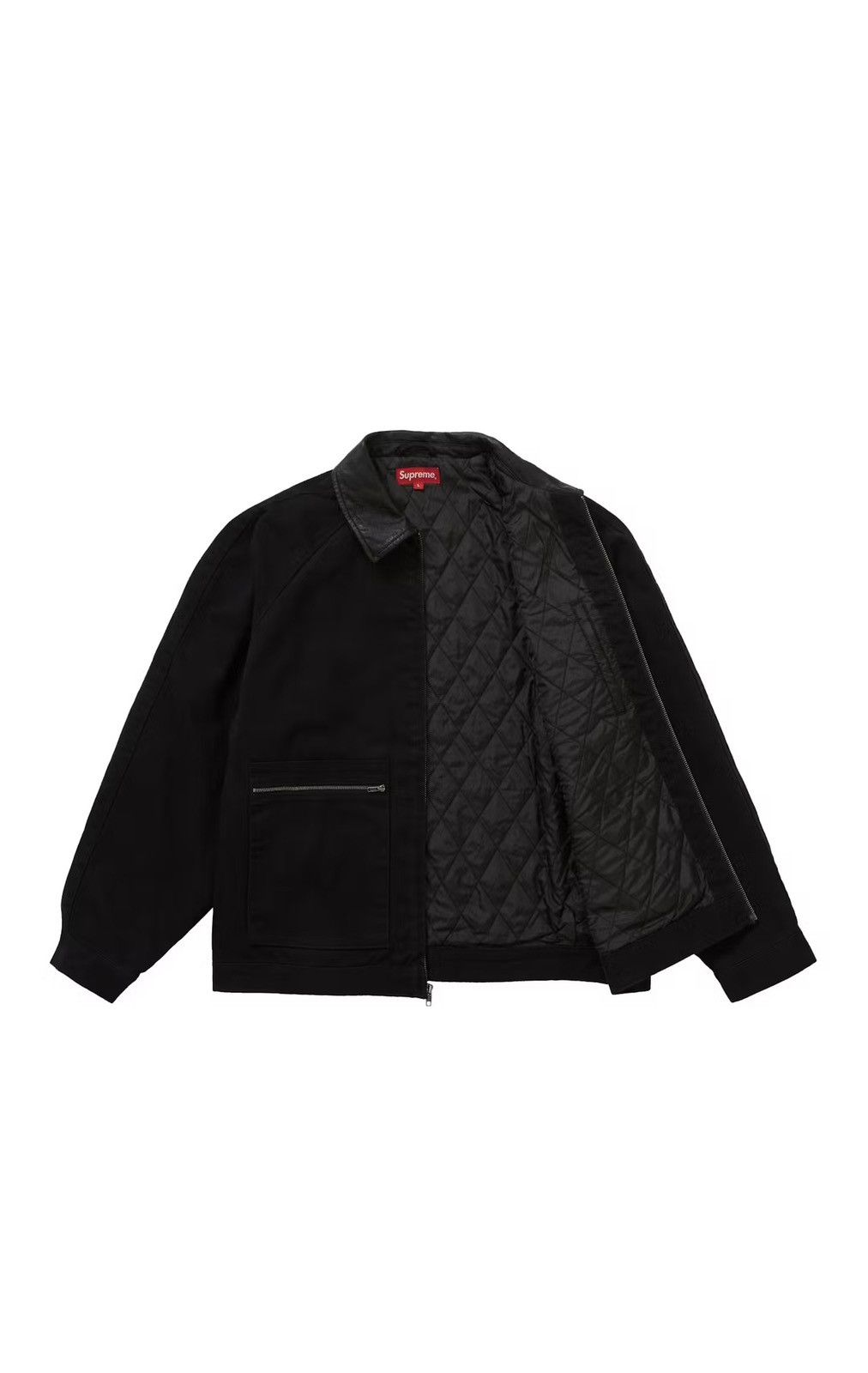 Supreme Supreme Leather Collar Work Black Jacket | Grailed