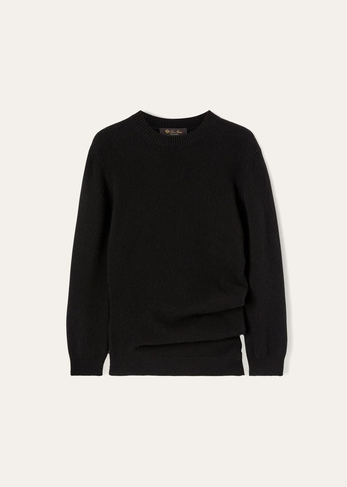 Loro Piana o1srvl11e0824 Queenstown Crewneck Sweater in Black Size L / US 10 / IT 46 - 1 Thumbnail