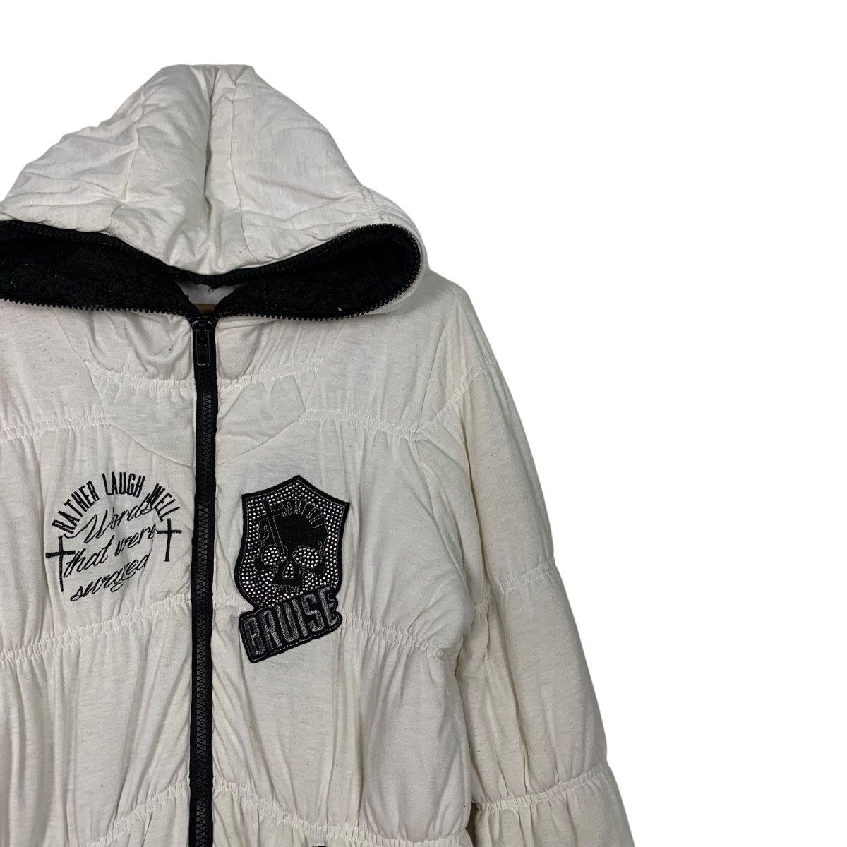 Japanese Brand GHOST of HARLEM Skulls Puffer Hoodie Jacket #2509-C113 Size ONE SIZE - 5 Thumbnail