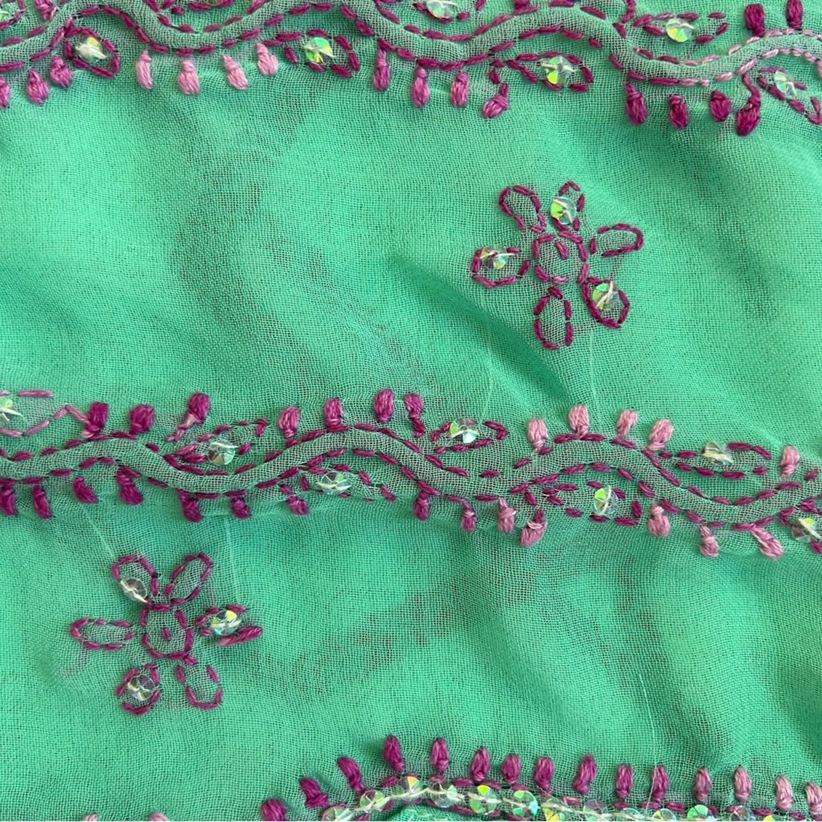 & Other Stories Turquoise with purple embroidery women’s indian kurta Tunic Size M / US 6-8 / IT 42-44 - 6 Thumbnail