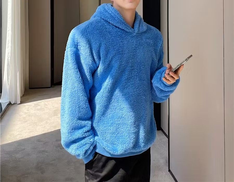 Japanese Brand Blue Plush Hoodie Size US M / EU 48-50 / 2 - 1 Thumbnail