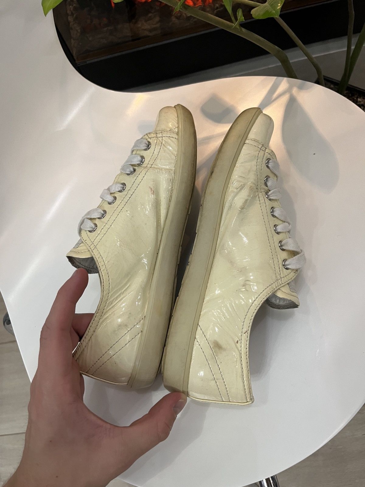 Prada 🔥00's Prada Americas Cup Painted Thrashed Vintage Sneakers Size US 6.5 / EU 39-40 - 18 Thumbnail