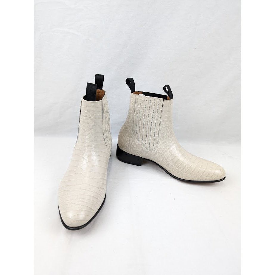 Tom Ford o1rshd1 Alligator-embossed Leather Boots in Ivory Size US 12 / EU 45 - 13 Thumbnail