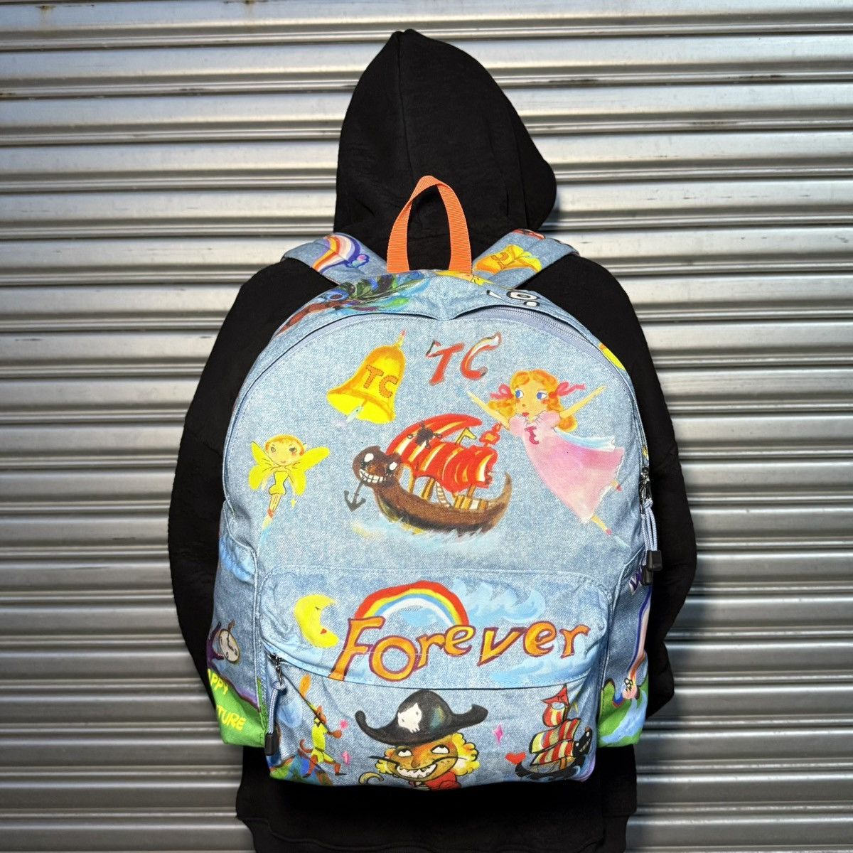 Tsumori Chisato RARE Tsumori Chisato Denim AOP Cartoon Graphics Backpack Size ONE SIZE - 1 Thumbnail
