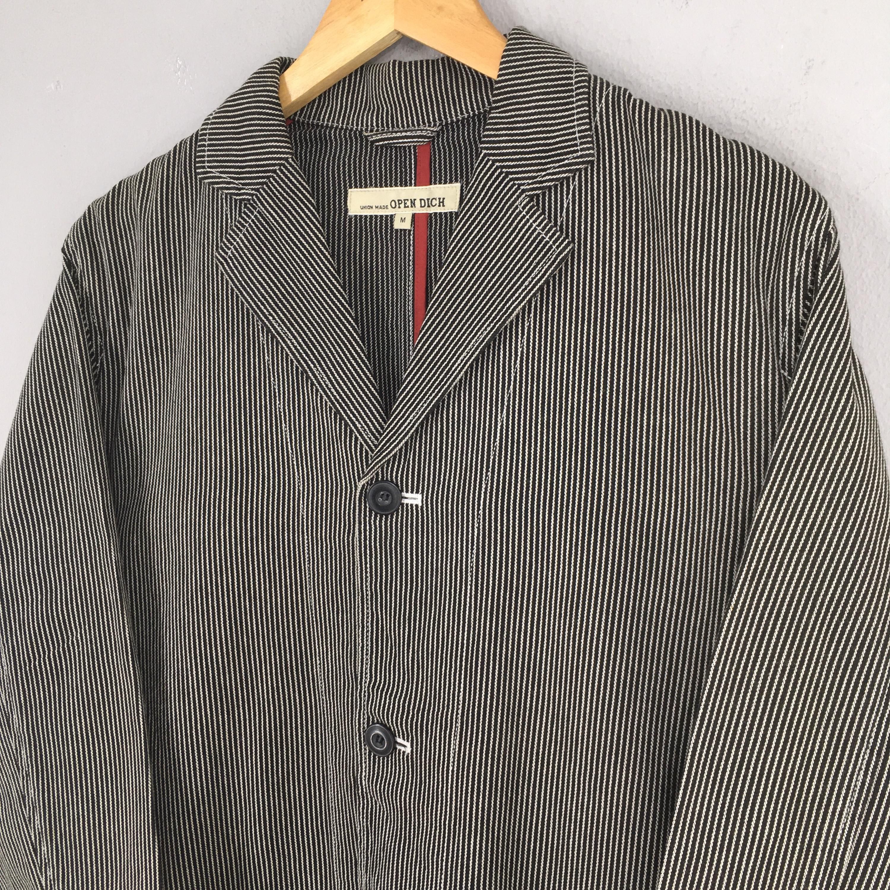 Vintage Vtg Open Dich Union Made Black Stripes Worker Jacket Medium Size US M / EU 48-50 / 2 - 3 Thumbnail