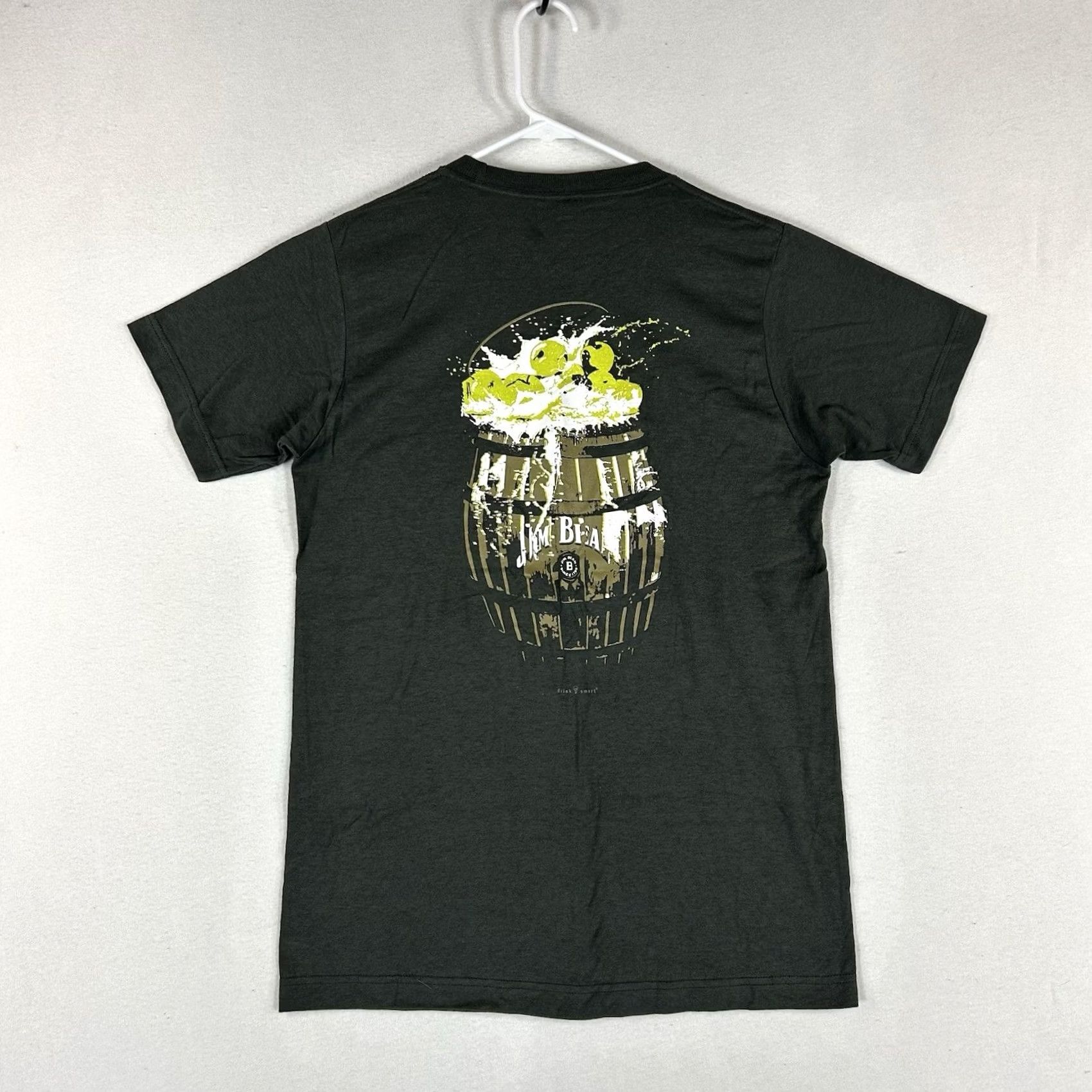 Apple Jim Beam Whiskey Apple Short Sleeve T-shirt Mens Small Gray Logo Graphic Print Cotton Crew Neck T-Shirt Casual Top Size US S / EU 44-46 / 1 - 5 Thumbnail