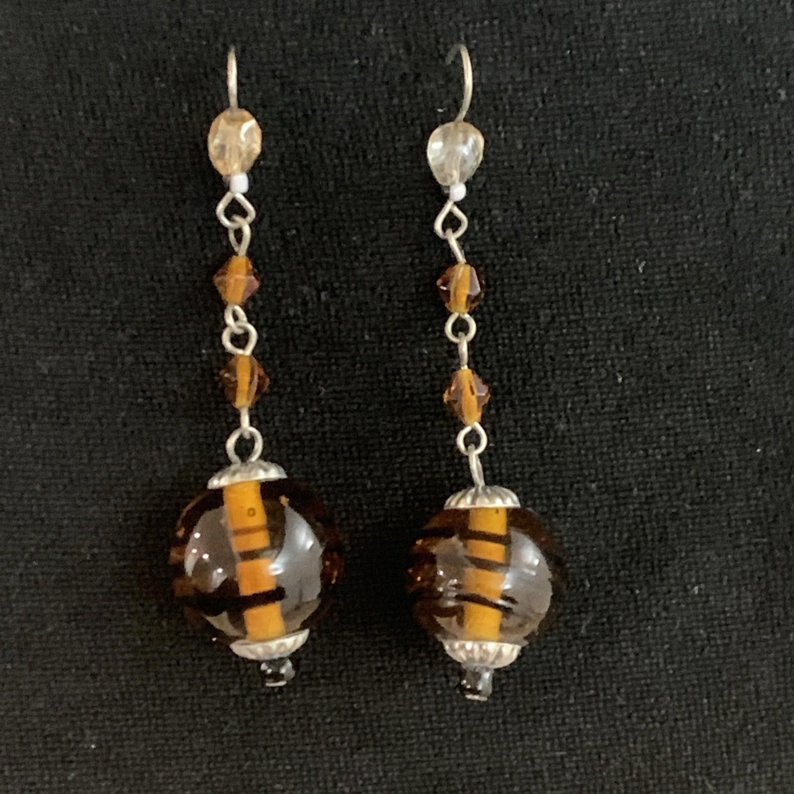 The Unbranded Brand Orange Glass Lampwork Drop Dangle Beads Vintage Handmade Size ONE SIZE - 7 Thumbnail