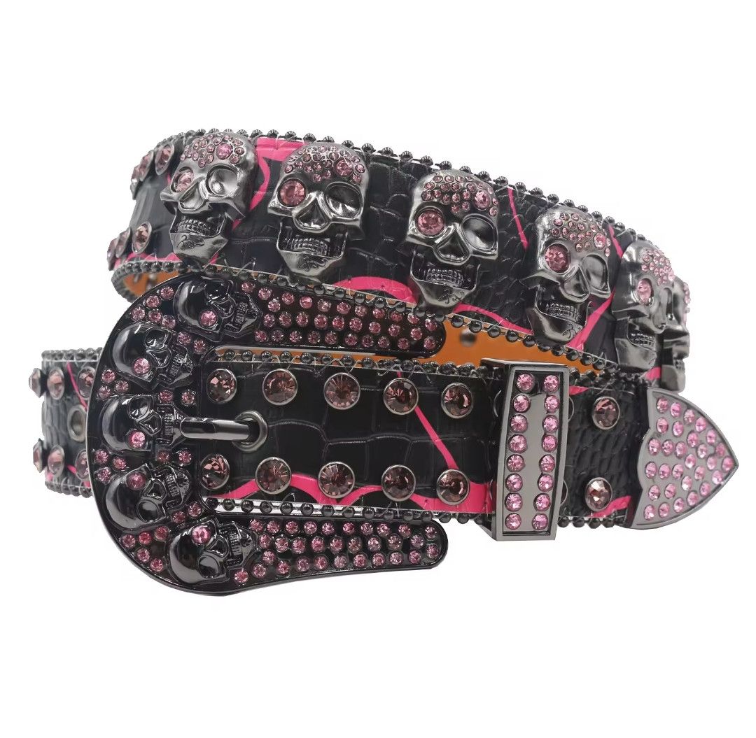 Japanese Brand × Vintage Punk Rhine Stone Western Skull Bling Y2K Belt Size ONE SIZE - 2 Thumbnail
