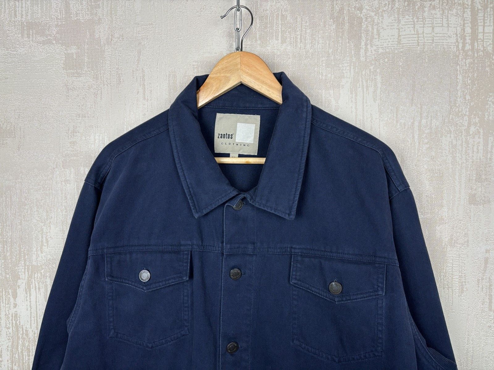 Vintage Zantos Trucker Jacket Navy Blue Size US XL / EU 56 / 4 - 3 Thumbnail