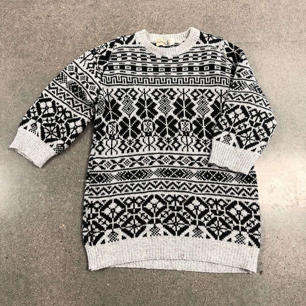 Fieldmaster VTG FieldMaster Winter Sweater Black White Cozy Knit XL Size US L / EU 52-54 / 3 - 1 Thumbnail