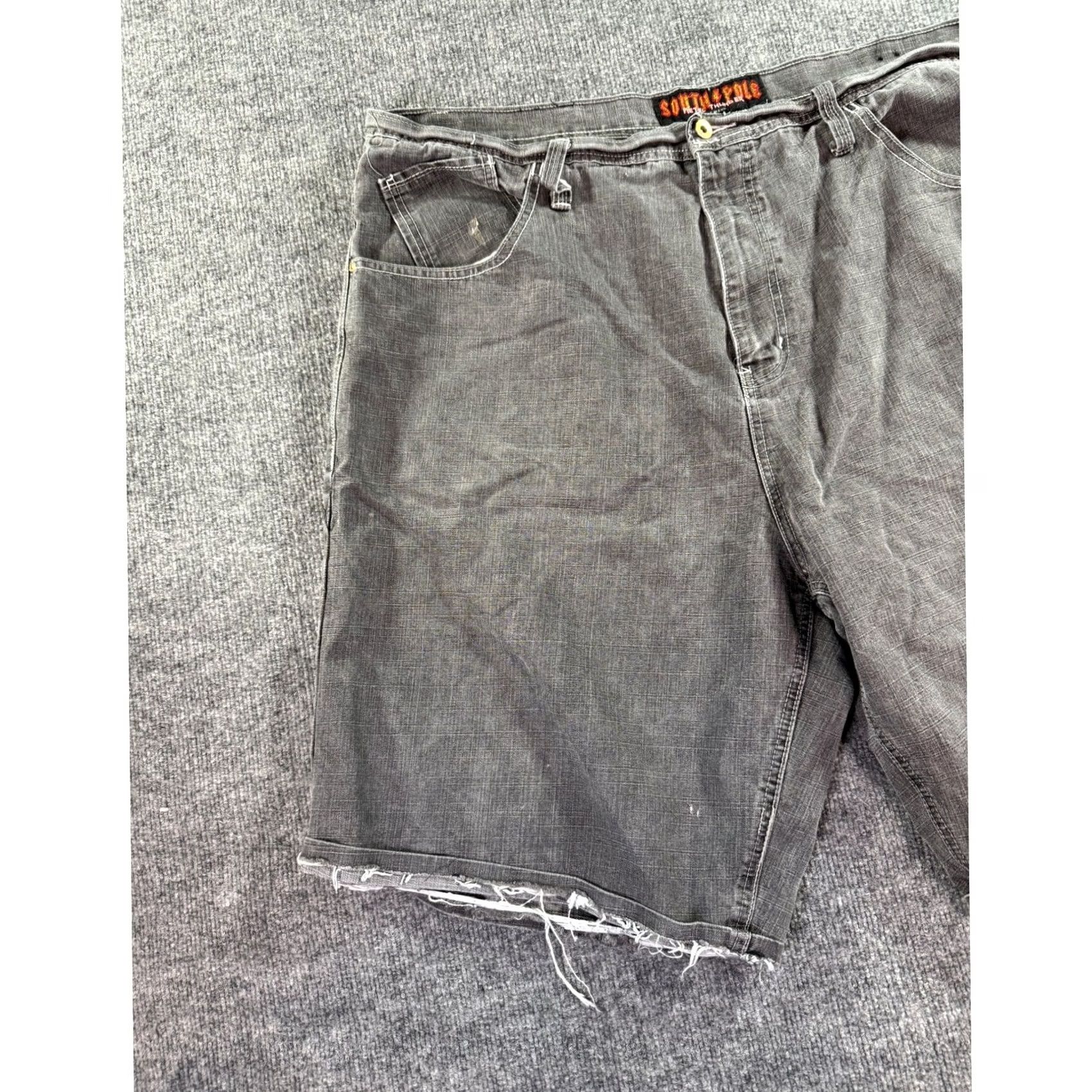 Southpole Southpole Metal Thunder Denim Shorts Mens Size 48 Gray Baggy Raw Hem Y2K Streetwear Size US 32 / EU 48 - 4 Thumbnail