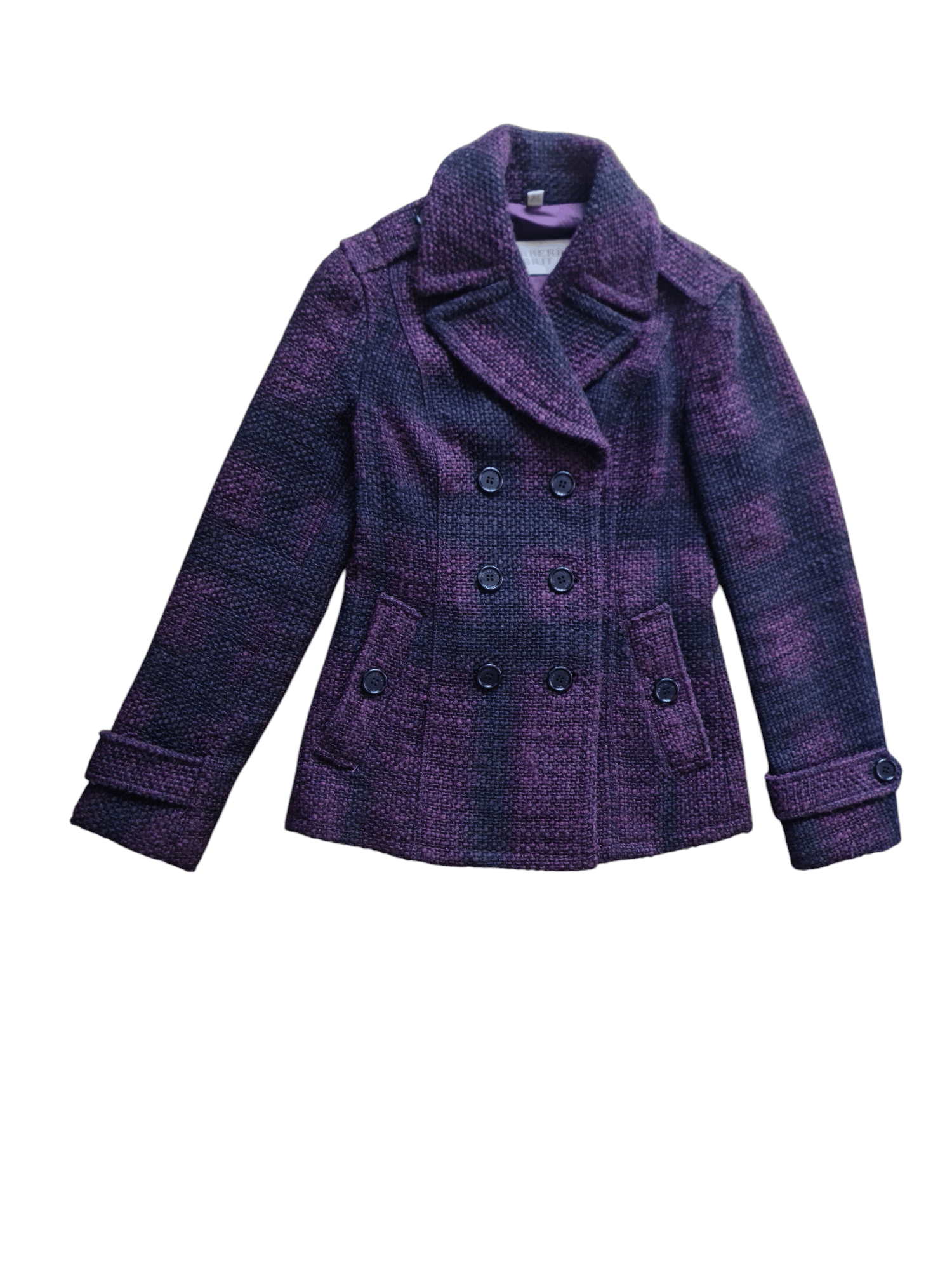 Burberry Burberry Brit Women Plaid PeaCoat nova check Blend Short Size XS / US 0-2 / IT 36-38 - 1 Thumbnail