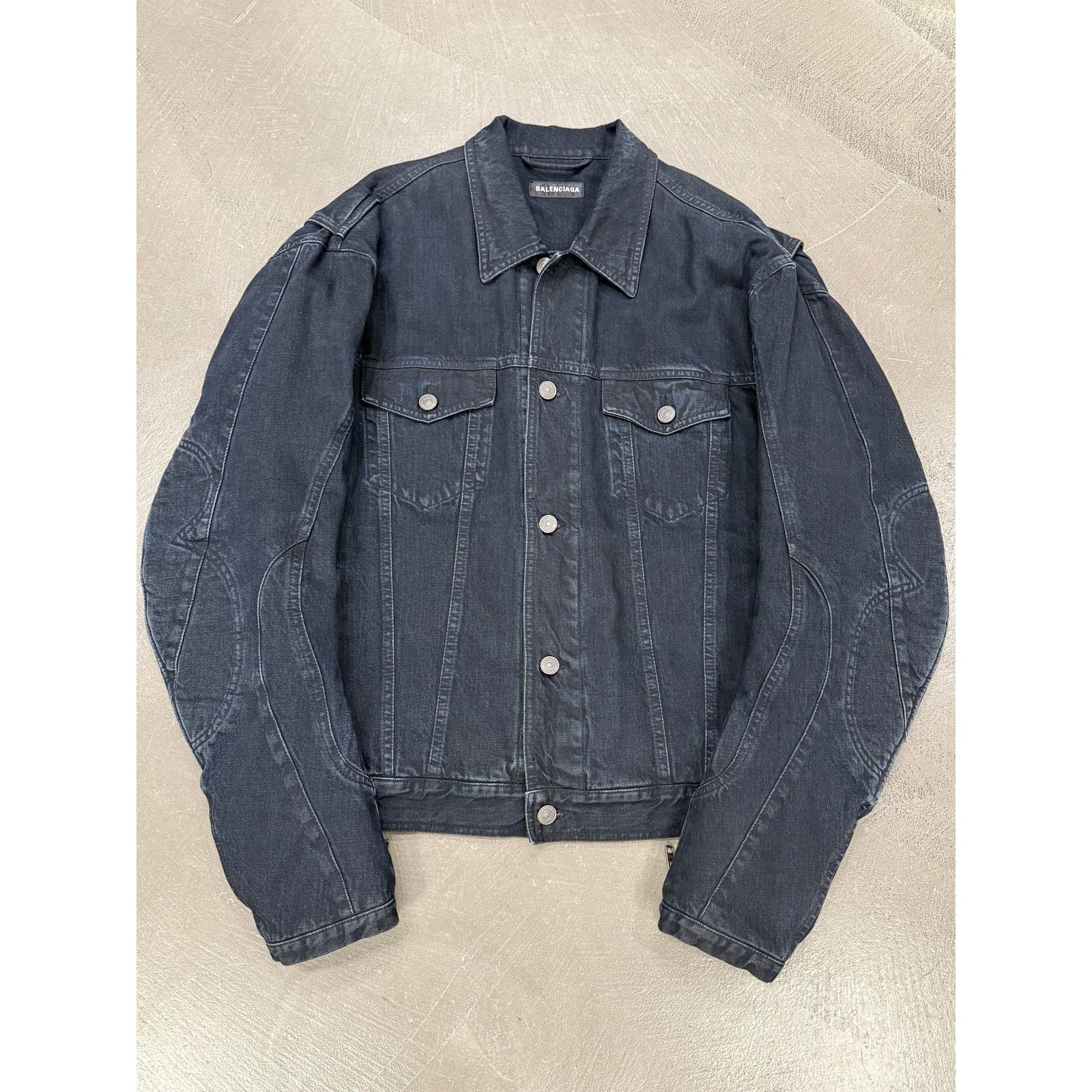 Balenciaga A/W2019 Balenciaga by Demna padded biker denim jacket Size US M / EU 48-50 / 2 - 1 Thumbnail