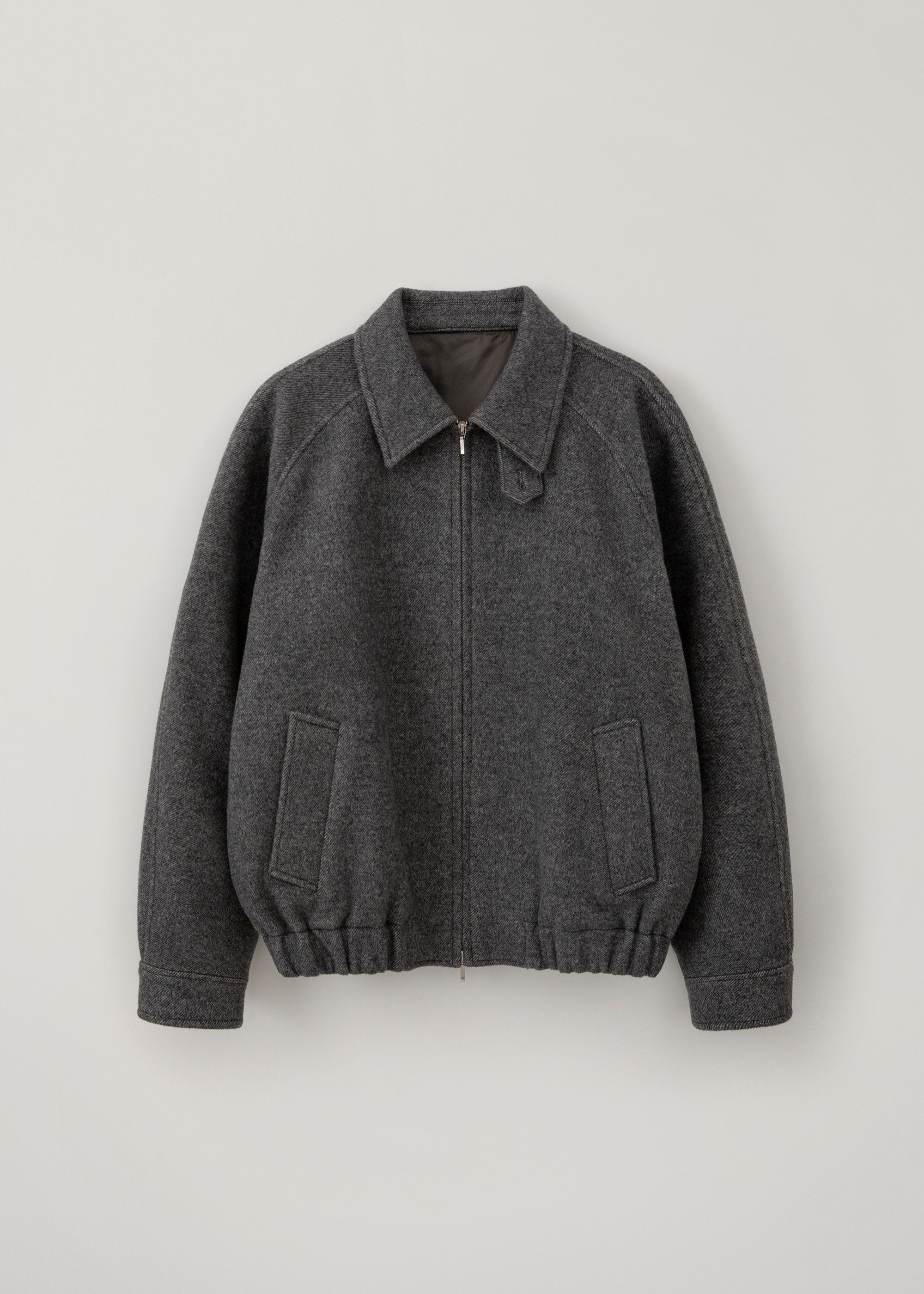image of Wool Swing Top Blouson Melange Gray in Grey, Men's (Size Large)