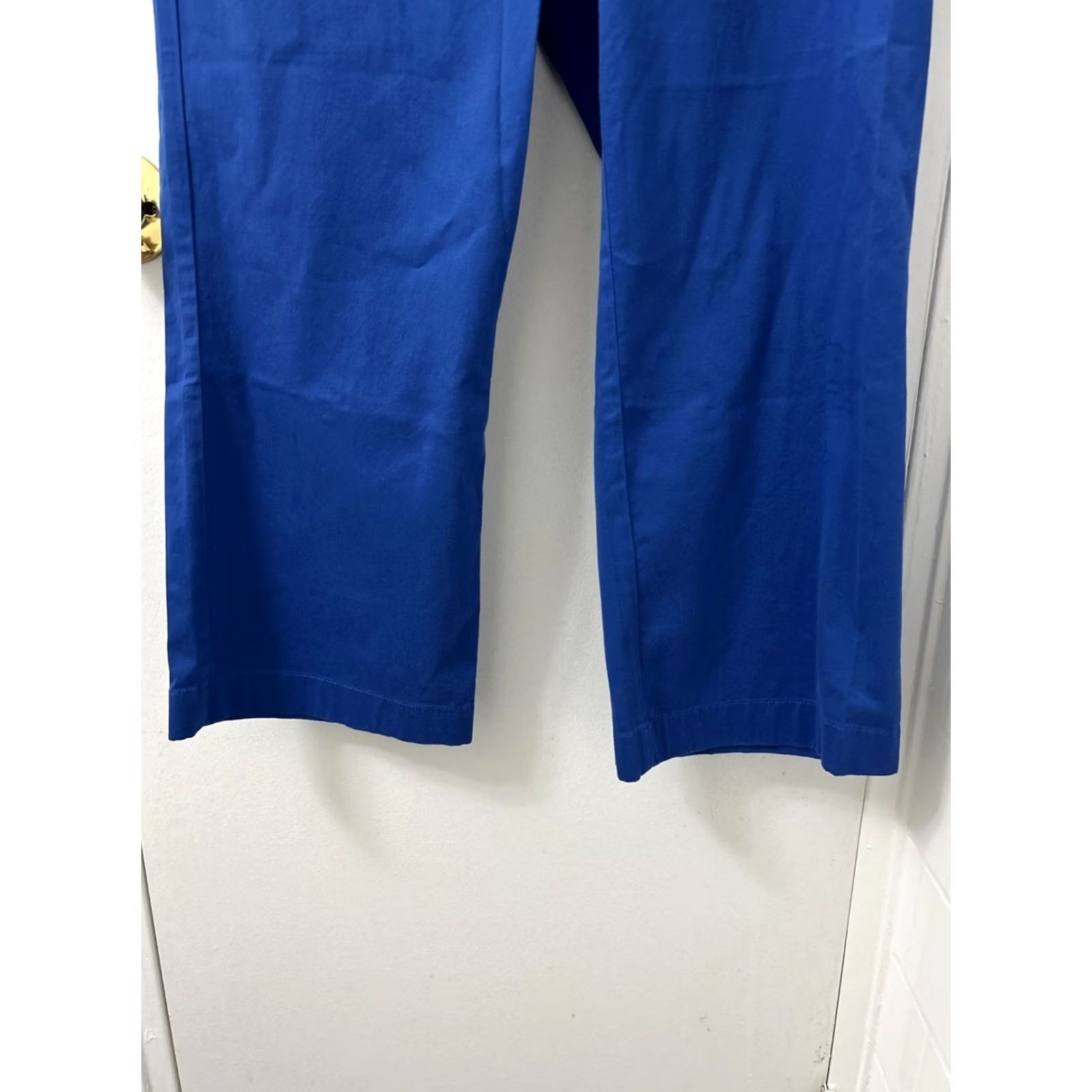 Vintage LL Bean Pants Womens Size 10 Chino Wide Leg Casual Blue Cotton Canvas Classic Fit Straight Leg Womens Size 32" / US 10 / IT 46 - 3 Thumbnail