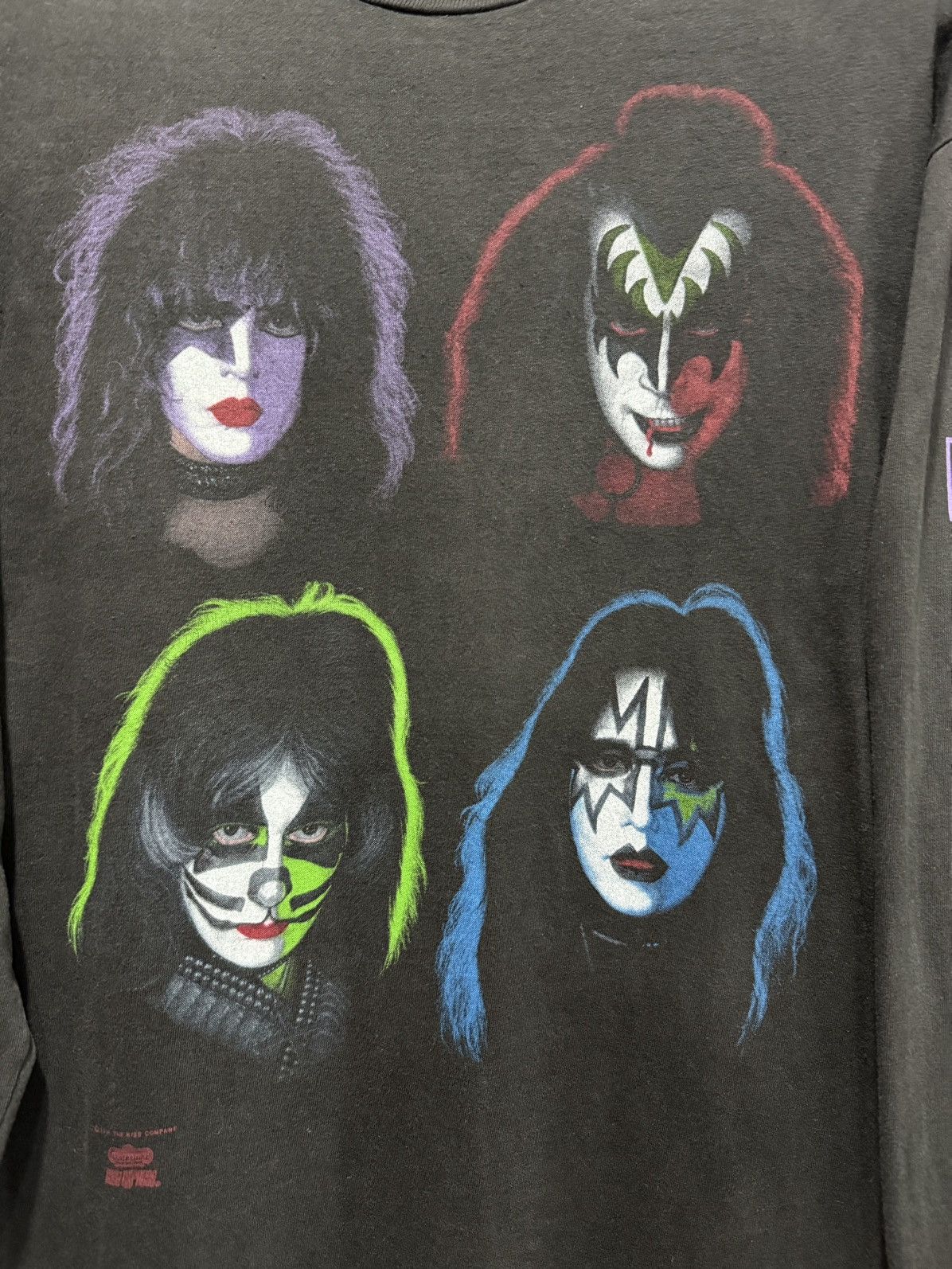 Band Tees Vintage 90s Kiss American Rock Band Longsleeve Faded Tee Size US L / EU 52-54 / 3 - 2 Thumbnail