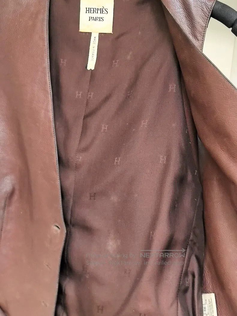 Hermes Hermes Real leather vest, dark brown, sheepskin material, Size XS / US 0-2 / IT 36-38 - 6 Thumbnail