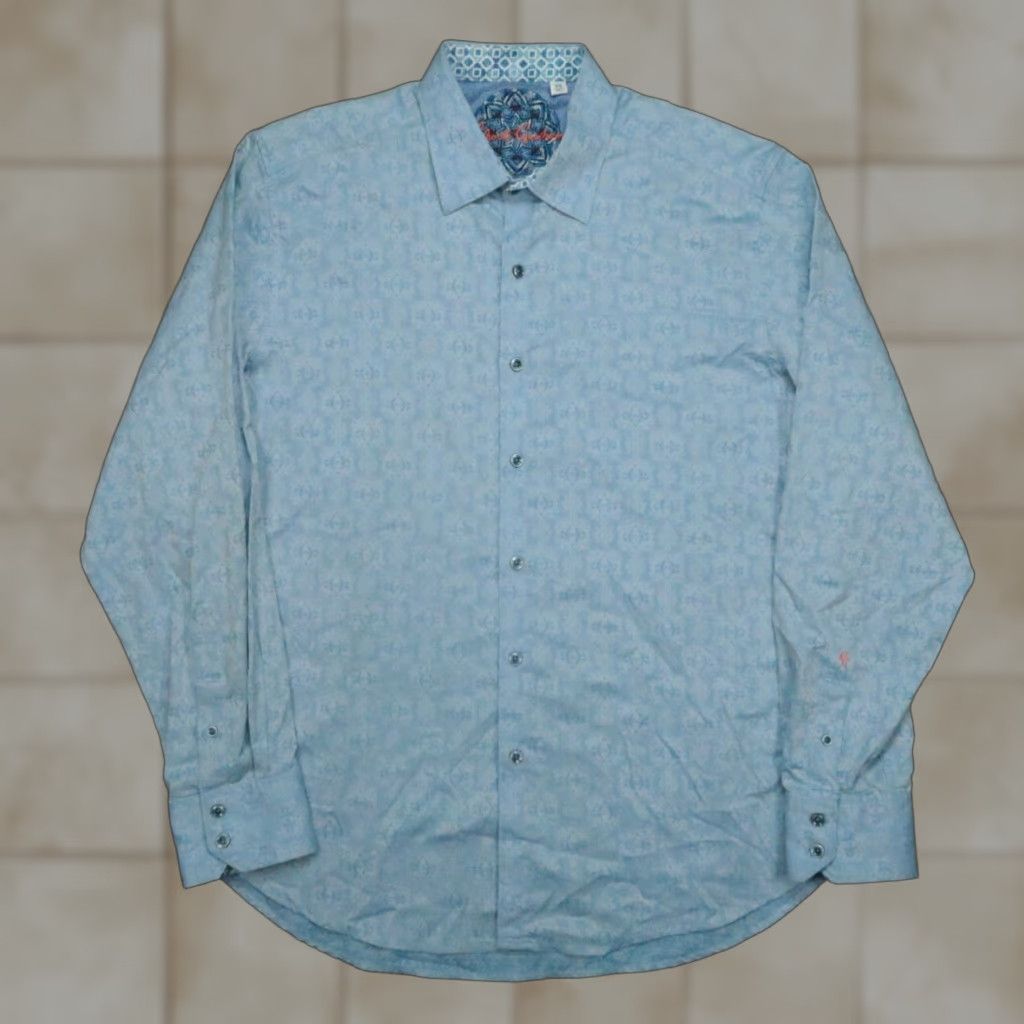 Robert Graham Robert Graham Shirt Adult XL Blue Geometric Button-Up Cotton Classic Fit Long Sleeve Mens Size US XL / EU 56 / 4 - 1 Thumbnail