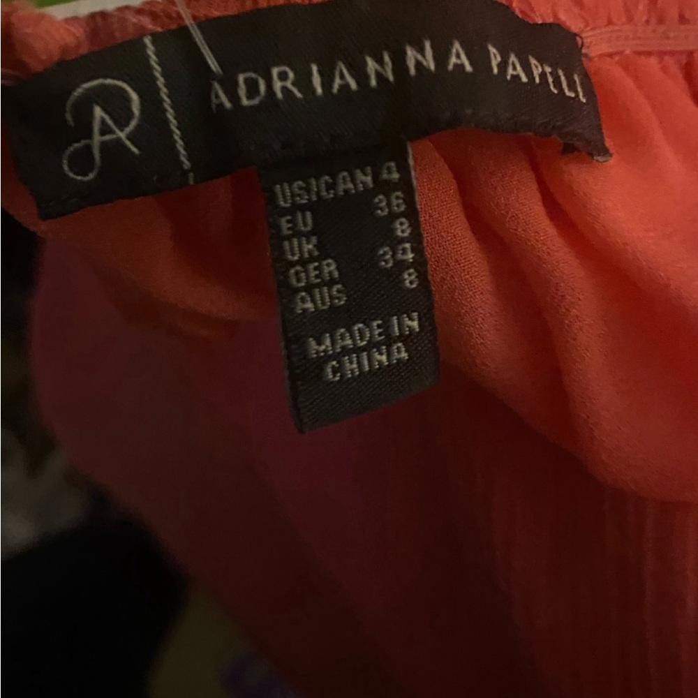 Designer Adrianna Papell Spirited Away Coral Dress Size S / US 4 / IT 40 - 6 Thumbnail