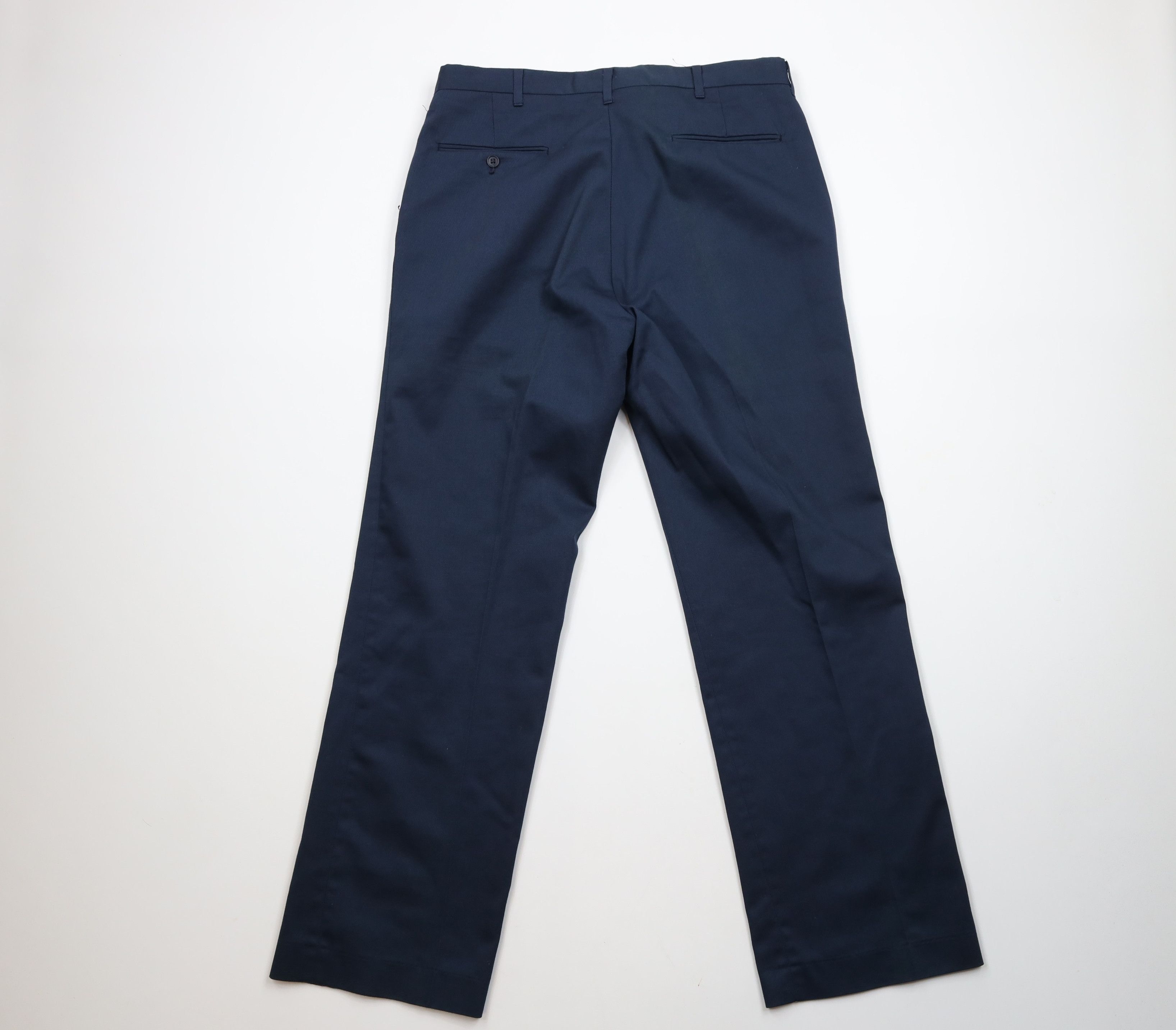 Vintage Vintage 70s Streetwear Flared Wide Leg Chino Pants USA Blue Size US 36 / EU 52 - 8 Thumbnail