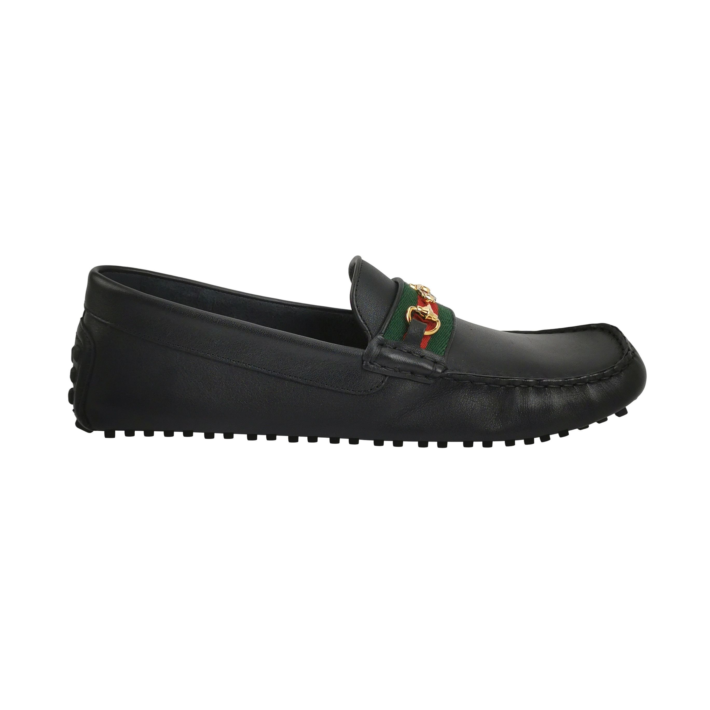 Gucci Gucci Web Stripe Horsebit Driver Loafers 45 Size US 12 / EU 45 - 1 Thumbnail