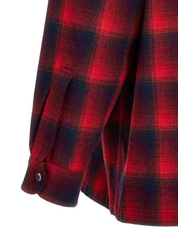 Maison Margiela × Pendleton o1mle0326 Checked Wool Shirt in Red/Black Size US XXS / EU 40 - 4 Thumbnail
