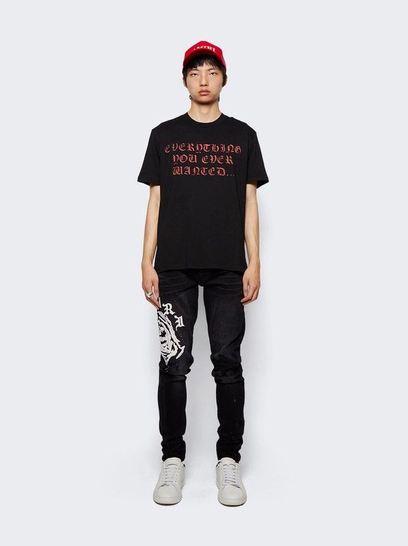 Amiri o1mle1024 Everything Short Sleeve T-Shirt in Black/Red Size US XL / EU 56 / 4 - 2 Thumbnail