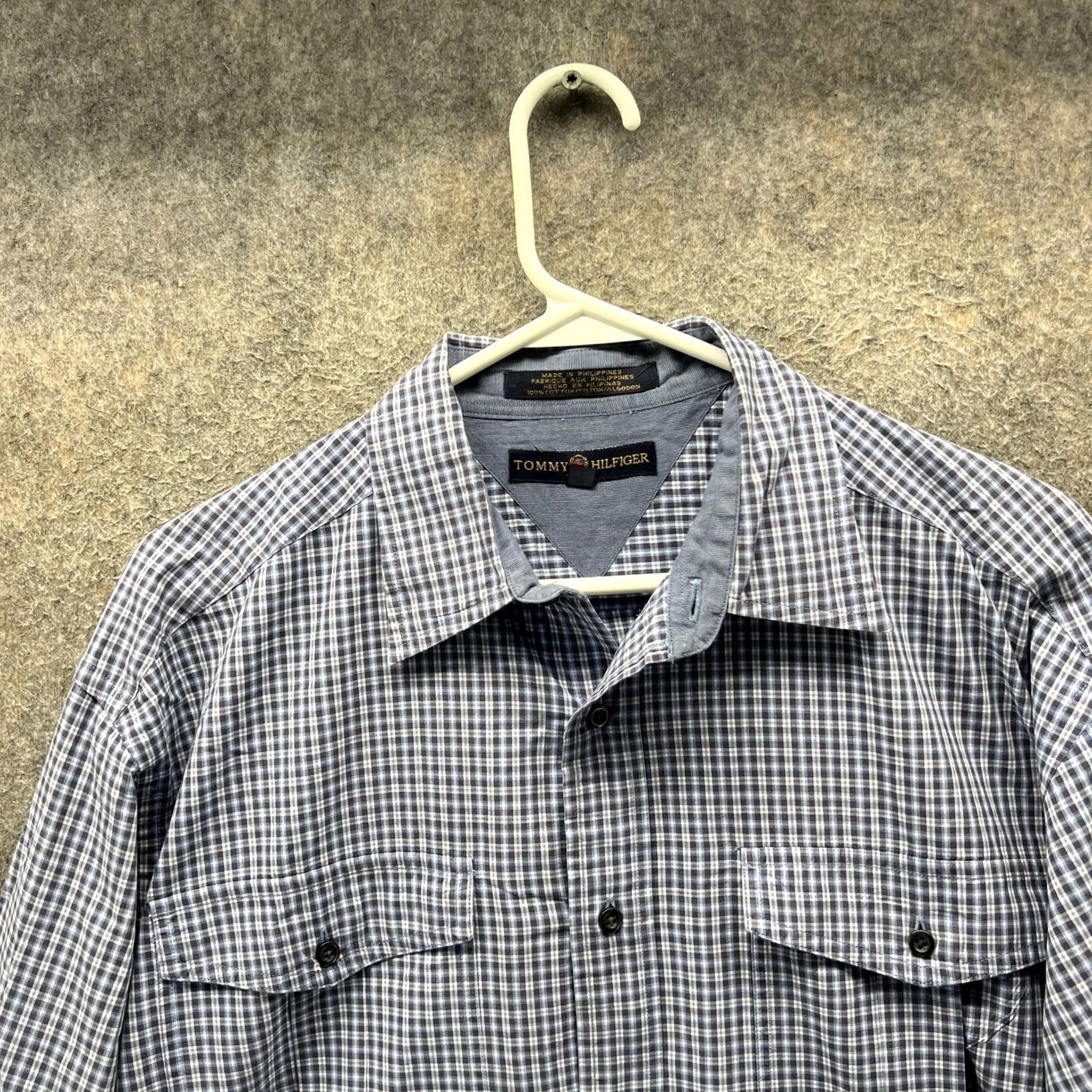 Tommy Hilfiger Tommy Hilfiger Shirt Mens Medium Blue Plaid Long Sleeve Button-Down Cotton Size US M / EU 48-50 / 2 - 6 Thumbnail