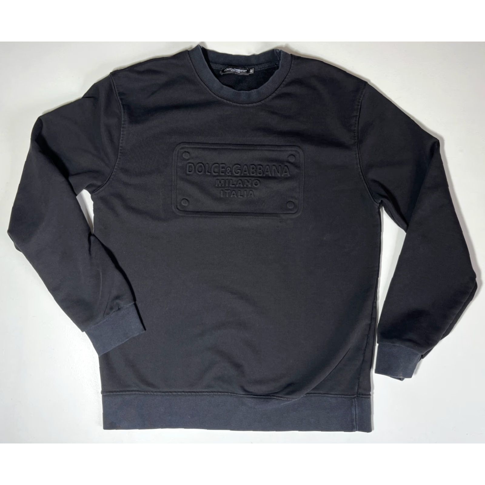Dolce & Gabbana Dolce&Gabbana Sweatshirt Men's Black Cotton Long Sleeve Crew Neck Made in Italy L City Designer Logo Size US L / EU 52-54 / 3 - 3 Thumbnail