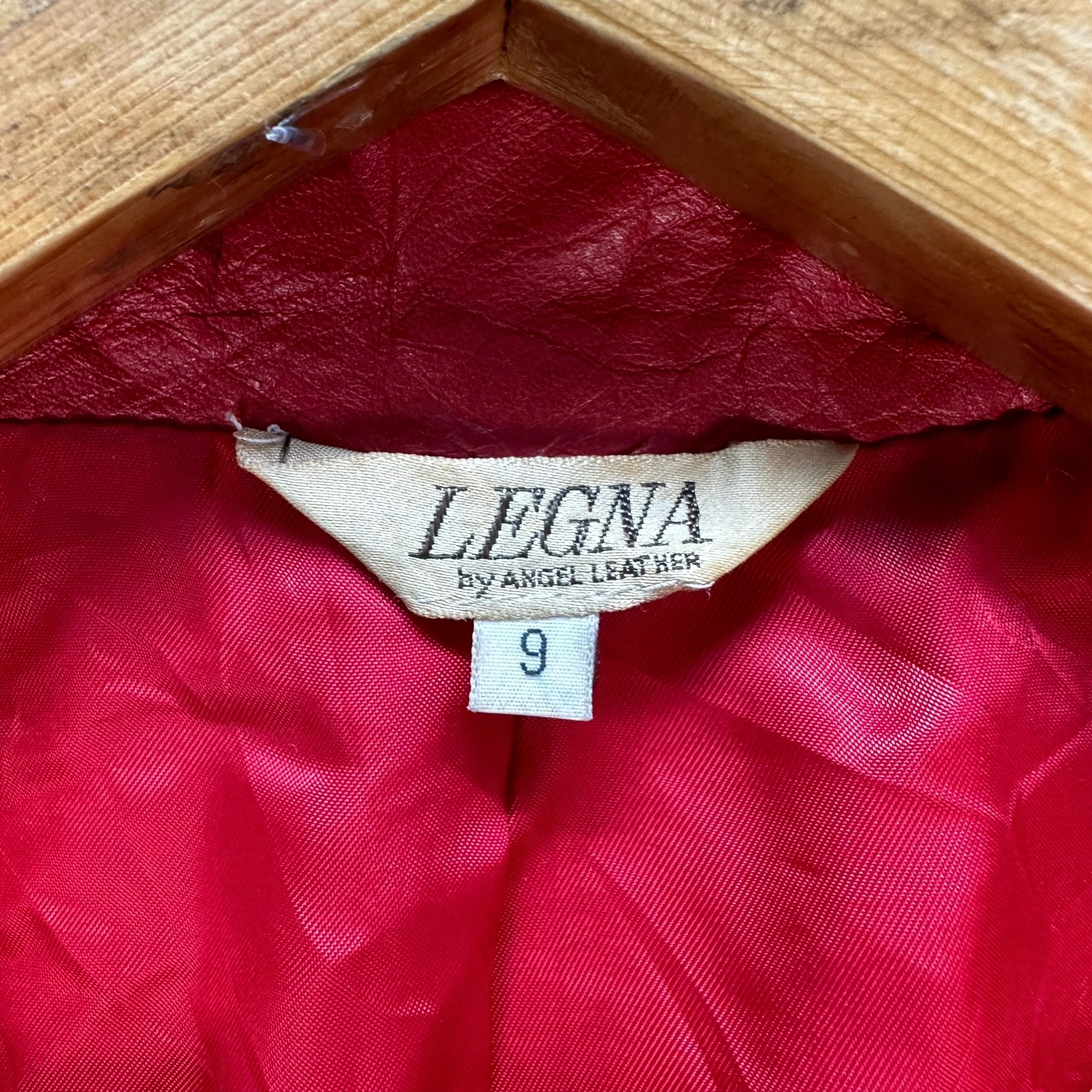 Japanese Brand LEGNA ANGEL LEATHER Red Crop Leather Jacket #A41-0941 Size M / US 6-8 / IT 42-44 - 9 Thumbnail