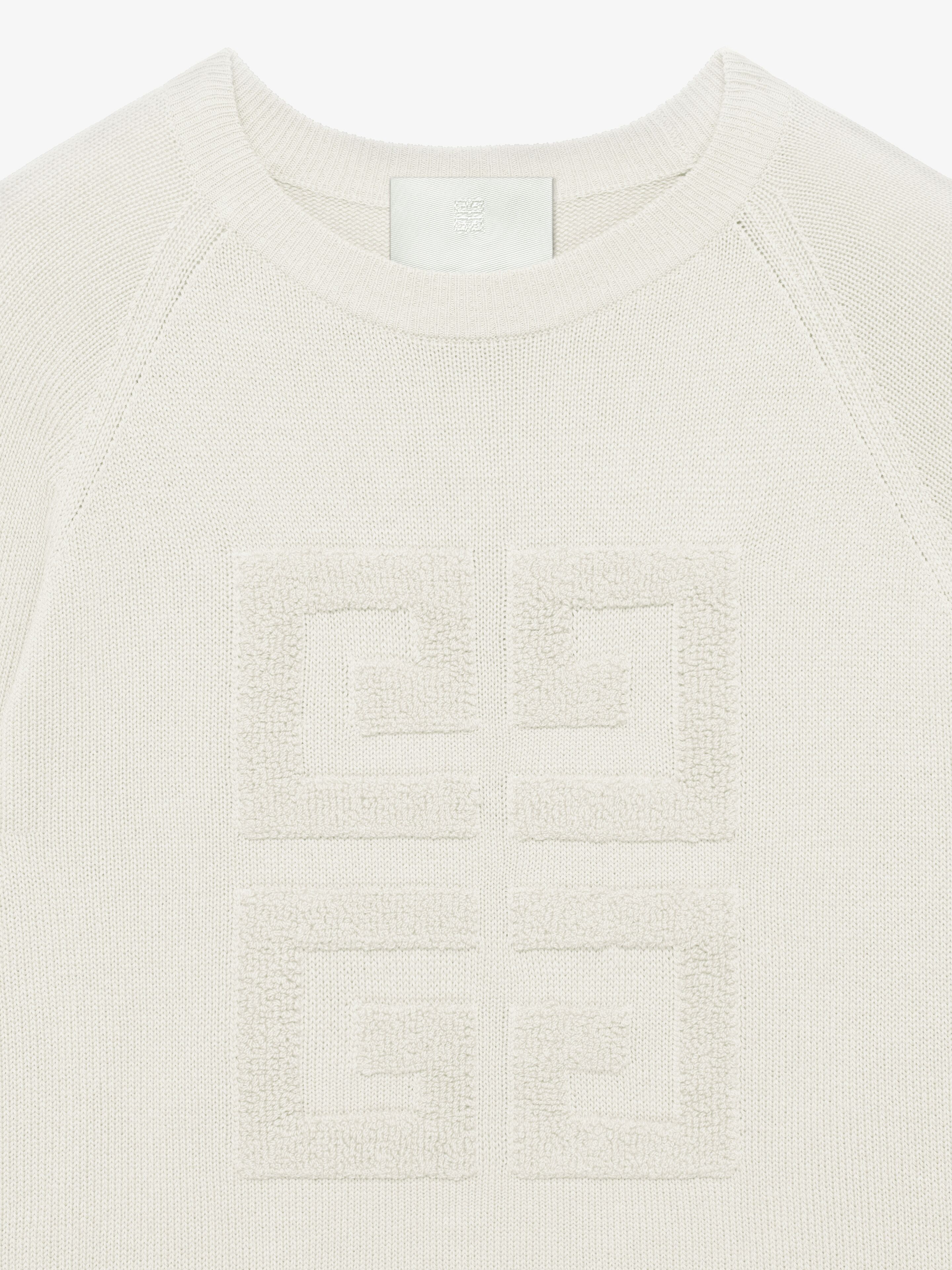 o1w1db10825 Bicolor Crewneck Sweater Front 4G in Ivory