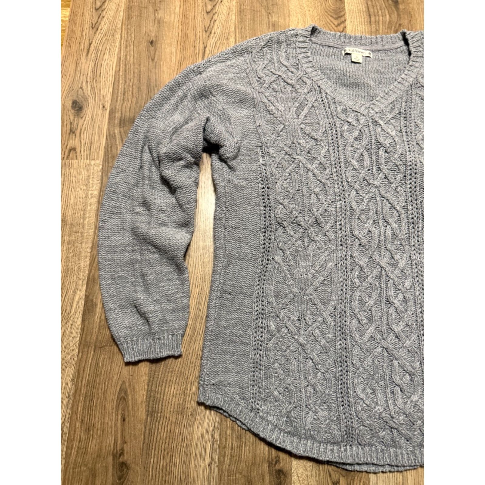 Vintage RuffHewn Sweater, Women's Size Large, Gray, V-neck, Pullover, Knit, Pullover, Casual, Fall, Spring, Winter, Mens Womens Girls Boys Size L / US 10 / IT 46 - 3 Thumbnail