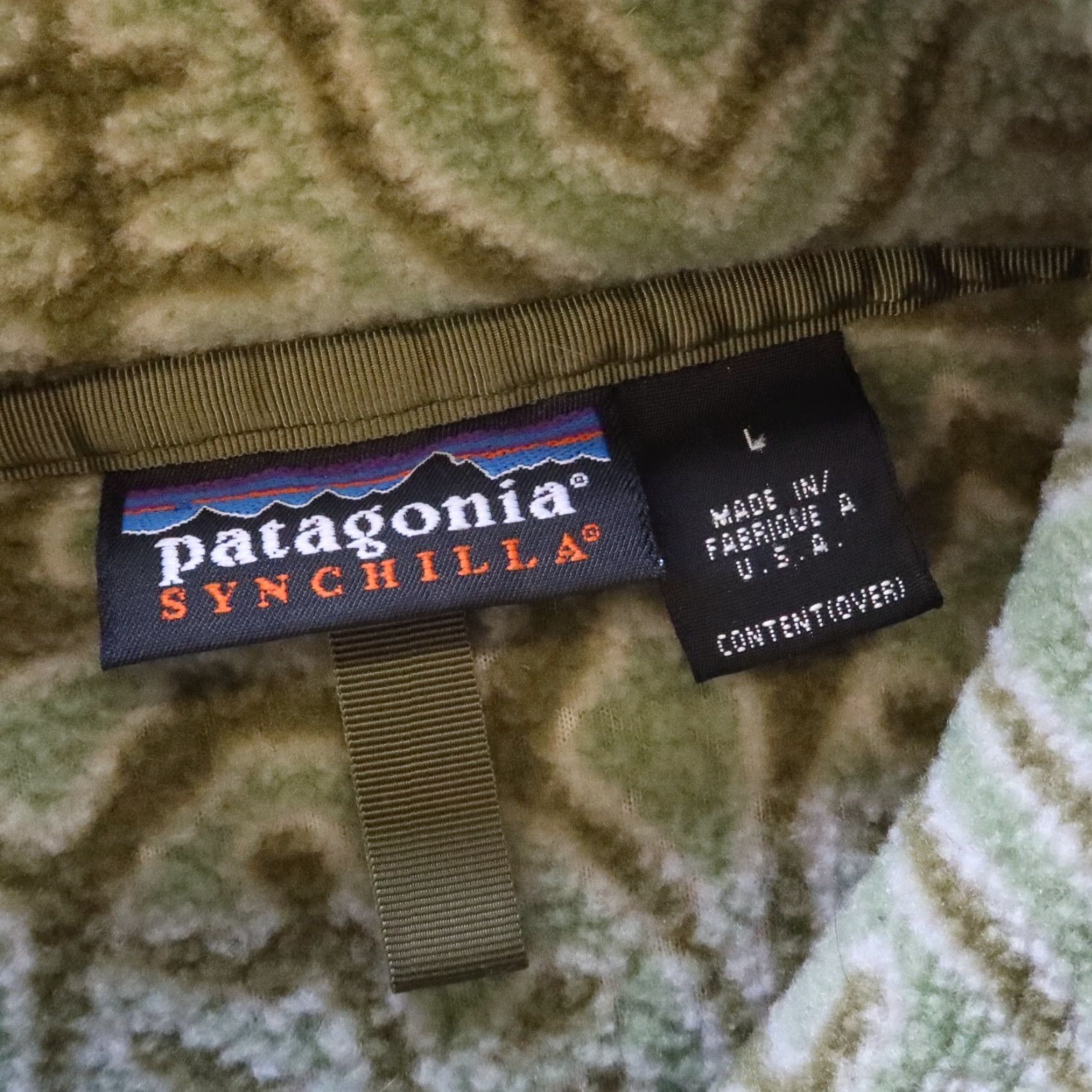 Patagonia Vintage Patagonia Aztec Synchilla Snap-T Pullover Fleece Made in USA Size L Green Mens Sweater Size US L / EU 52-54 / 3 - 7 Thumbnail