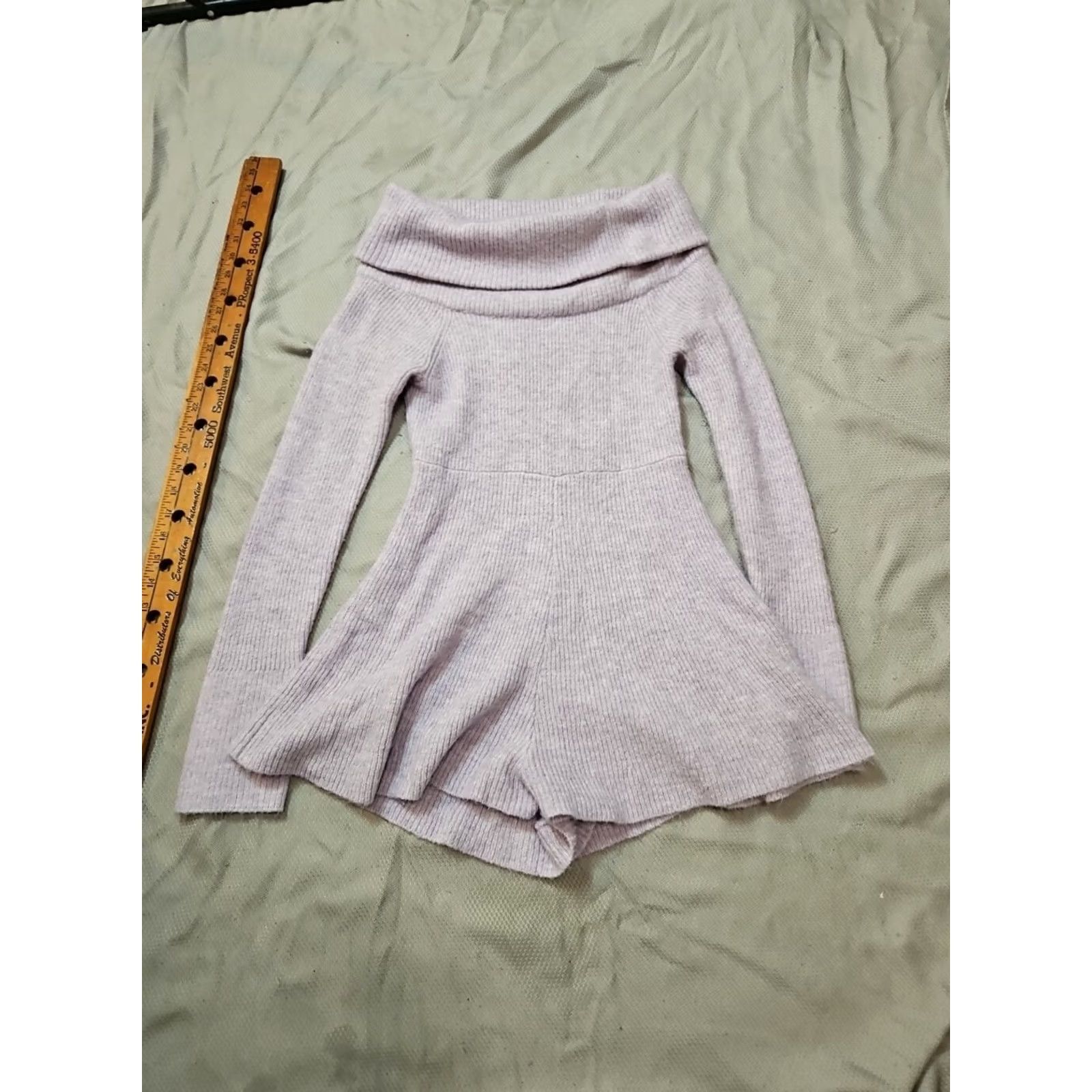 Urban Outfitters VINTAGE Urban Outfitters Romper Womens Medium Purple Sweater Knit Grace Off The Shoulder Size M / US 6-8 / IT 42-44 - 2 Thumbnail