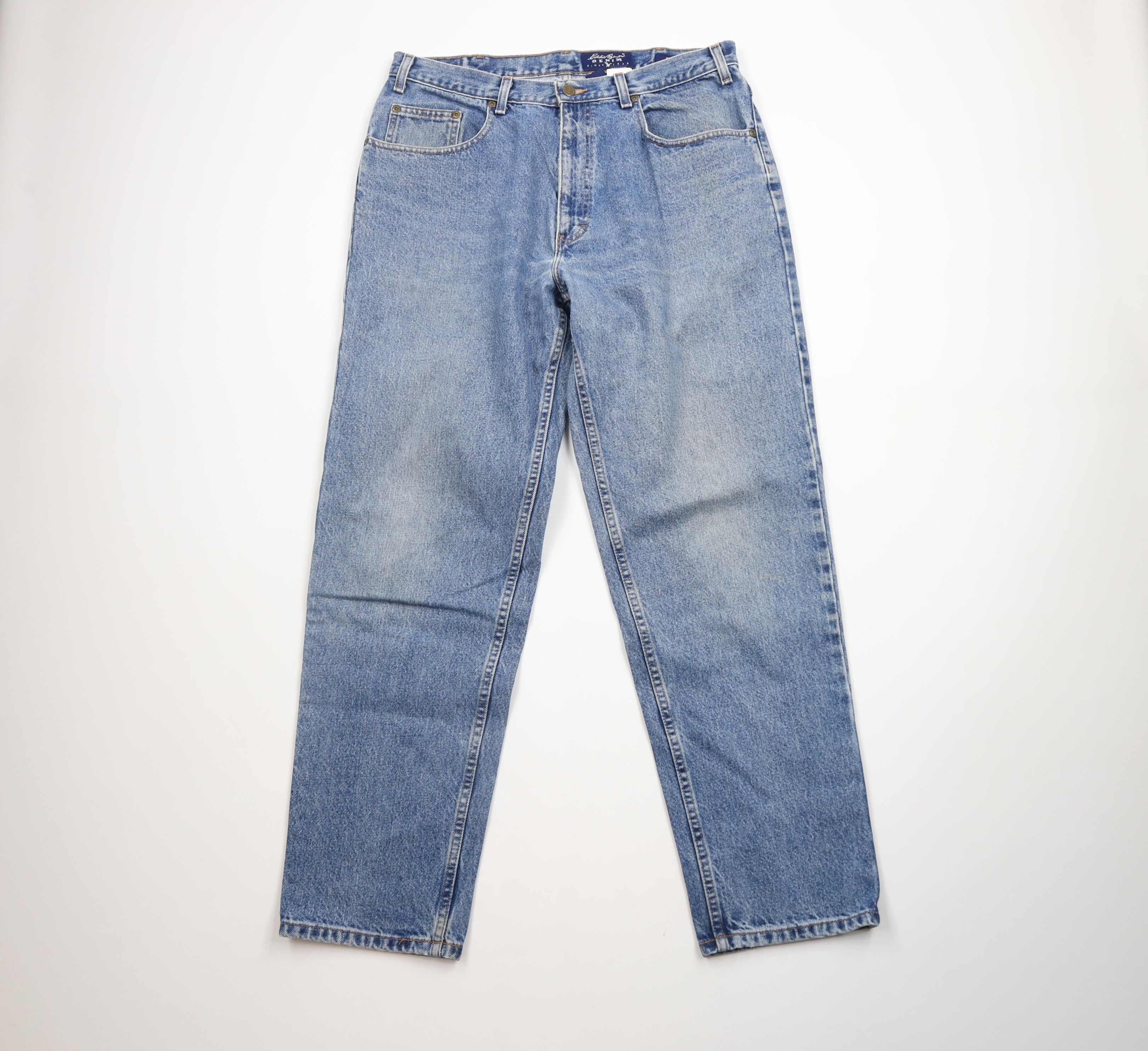 Eddie Bauer × Vintage Vintage 90s Eddie Bauer Relaxed Fit Denim Jeans Blue Cotton Size US 34 / EU 50 - 1 Thumbnail