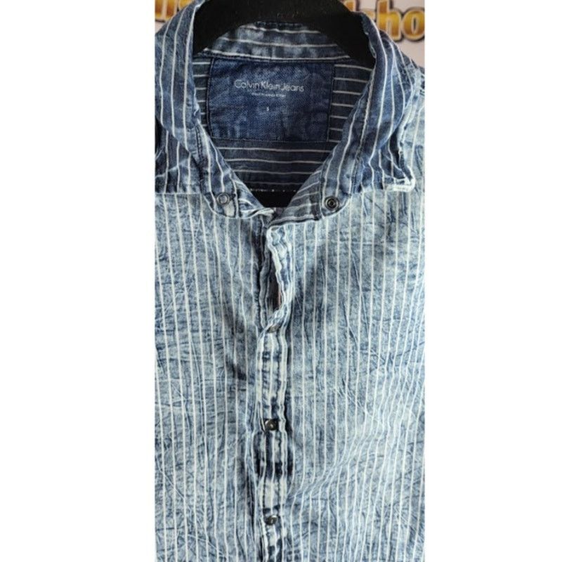 Calvin Klein Calvin Klein Jeans Men Blue Striped Button Down Shirt Size S Size US S / EU 44-46 / 1 - 3 Thumbnail